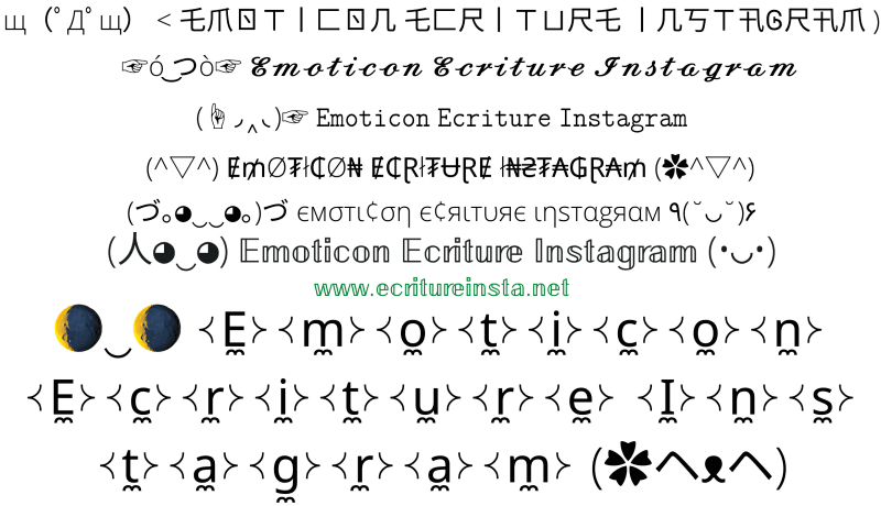 Emoticon Ecriture Instagram