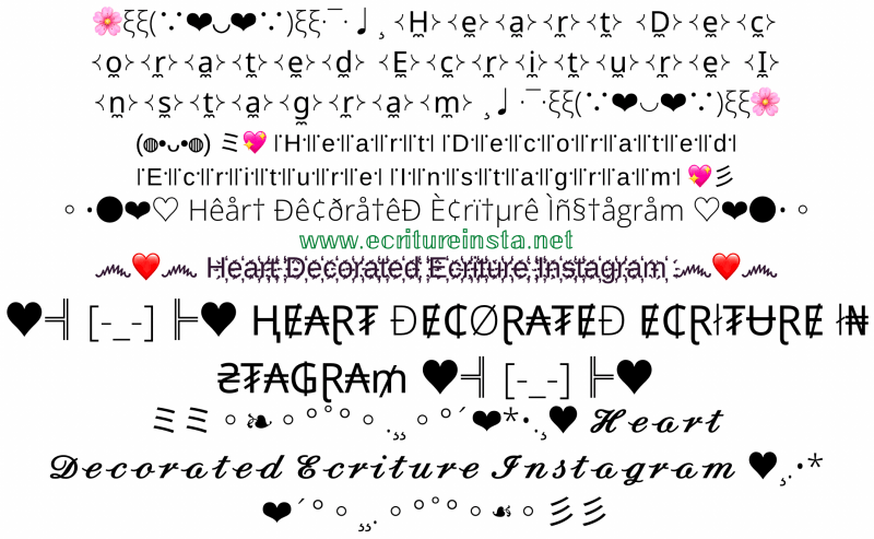 Heartdecorated Ecriture Instagram